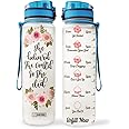 64HYDRO Rose Flower Water Bottles 32oz, Rose Flowers 1liter Water Bottle with Times to Drink, Inspirational Motivational Waters Bottle, Waters Tracker Bottles with Time Marker
