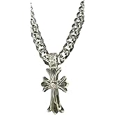 Everything from Everywhere Clear Acrylic Cross Pendant Necklace for Men & Women - Trendy Unisex Streetwear, Cuban link, Lightweight Fashion Jewelry, Acrylic Link Chain