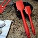 Mithium Premium Silicone Spatula Set of 4, Anti-Bacterial with Durable Lightweight Solid Steel Core, Non-stick Heat Resistant - Cherry Red