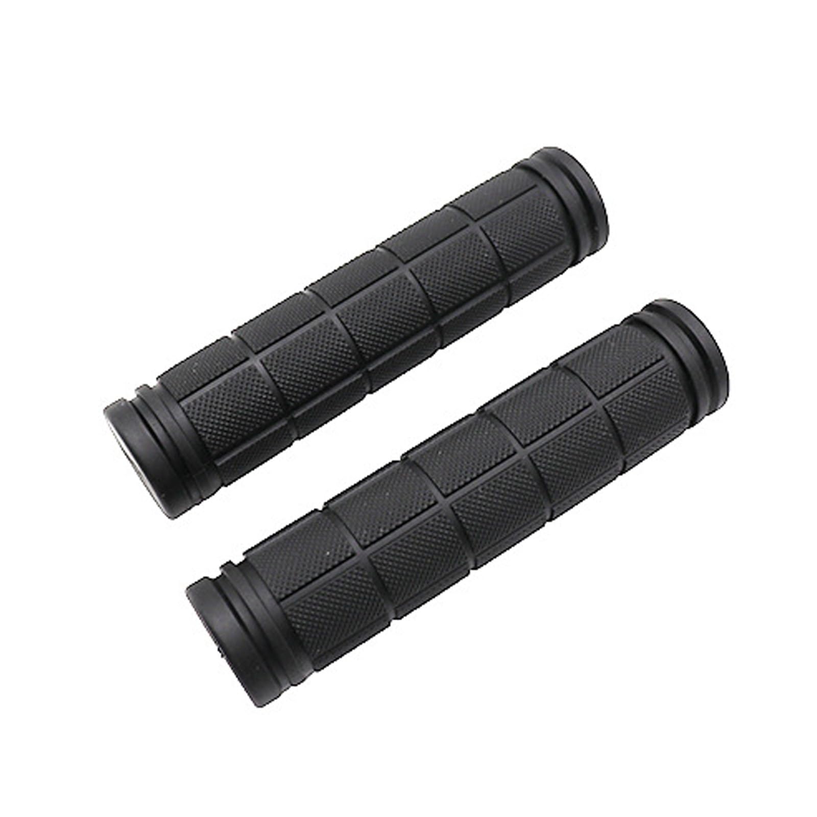 2 x Handlebar Grips for MTB, Road Bike, Trekking Bike - Rubber Grips 22 mm (Black)