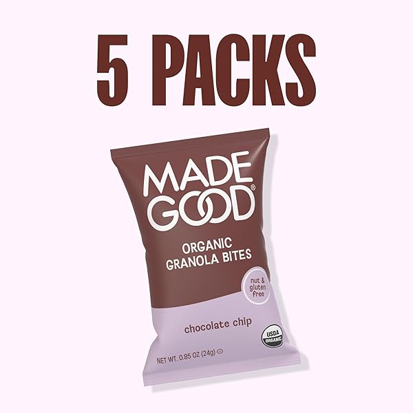 MADEGOOD ORGANIC CHOCOLATE CHIP GRANOLA BITES, 5CT X 0.85OZ