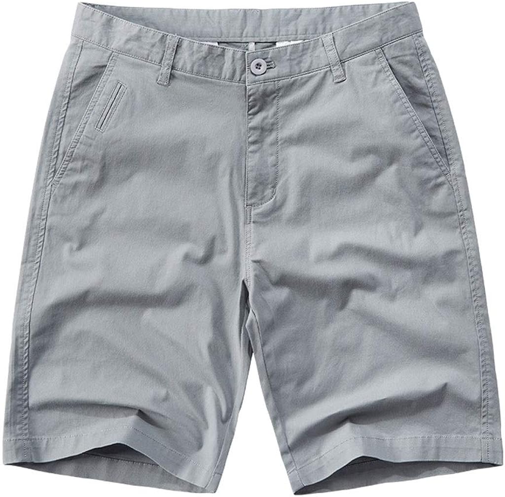 NYKK Mens Cotton Shorts Men's Slim Front Comfort Stretch Shorts，Slim