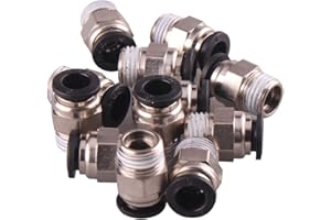 QBGTFAK 1/8" PT Male Thread 8mm Push in Joint Pneumatic Connector Quick Fittings 12 Pcs Ted Lele (8mm 1/8)