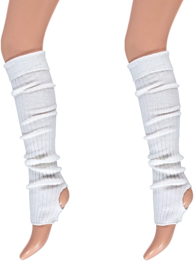 2 Paia Scaldamuscoli Donna/Ragazza | A Costine Elasticizzati | Al Ginocchio | Lunghi 39 Cm