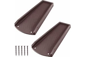 Ogutter Splash Blocks for Gutters Downspouts, 24" Downspout Extensions for Rain Water Drainage, Thickened Gutter Splash Guard with Fixing Piles(2 Pack, Brown)