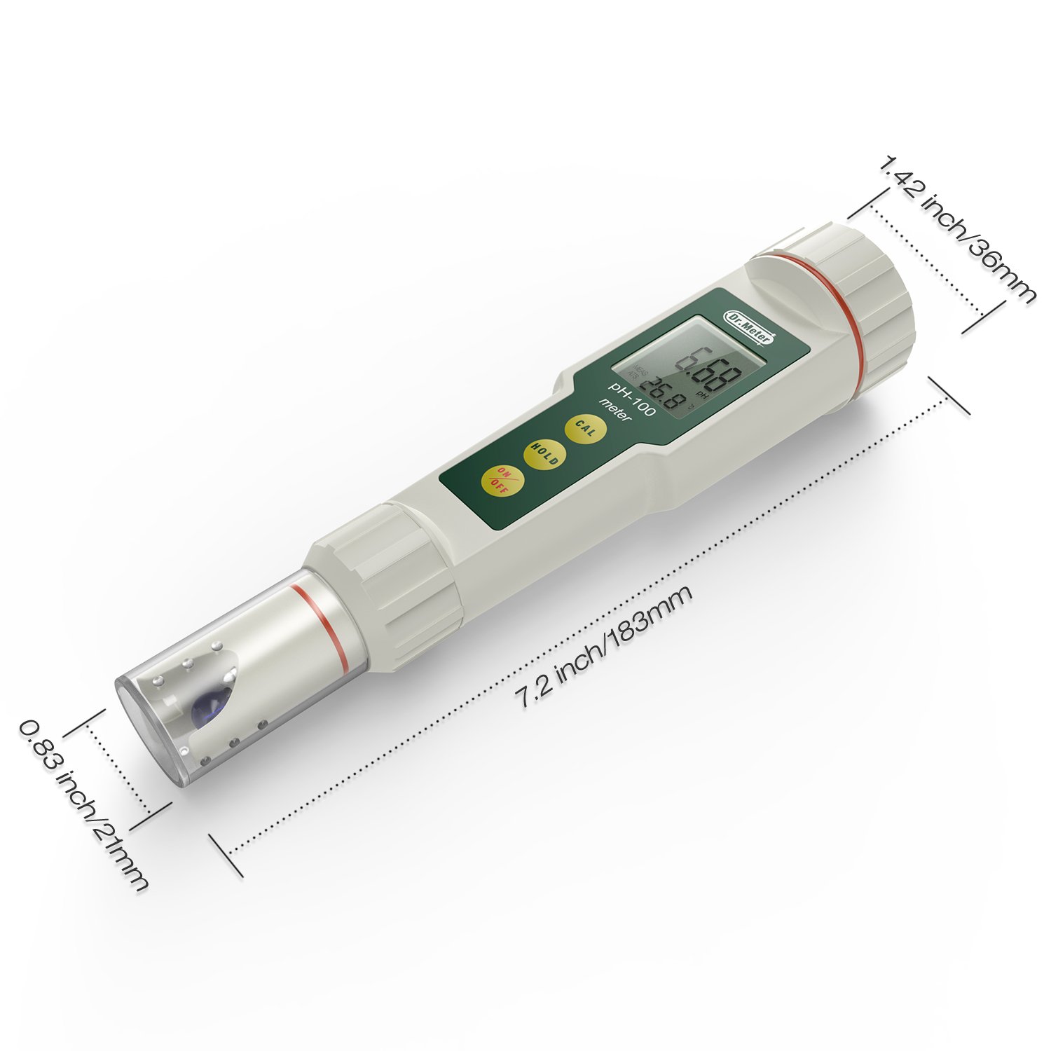Dr.meter PH100V 0.01 Resolution High Accuracy Pocket Size pH Meter