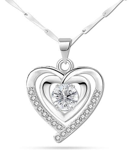 Amazon.com: Silver Plated Mizpah Gold Plated Hearts Necklace