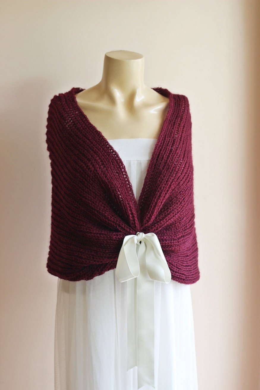 burgundy wedding wrap