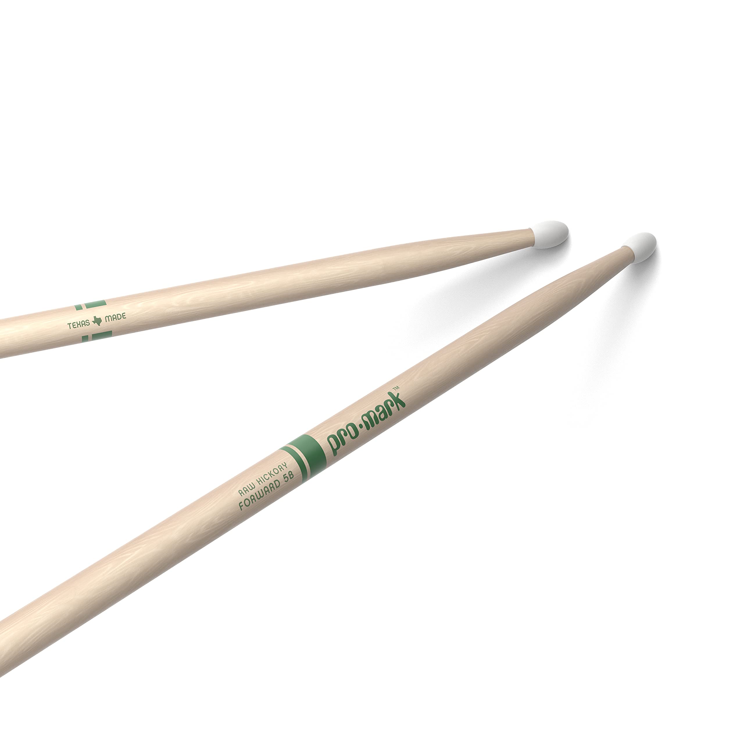 ProMark Classic Forward 5B Raw Hickory Drumsticks, Oval Nylon Tip, Unfinished, 1 Pair