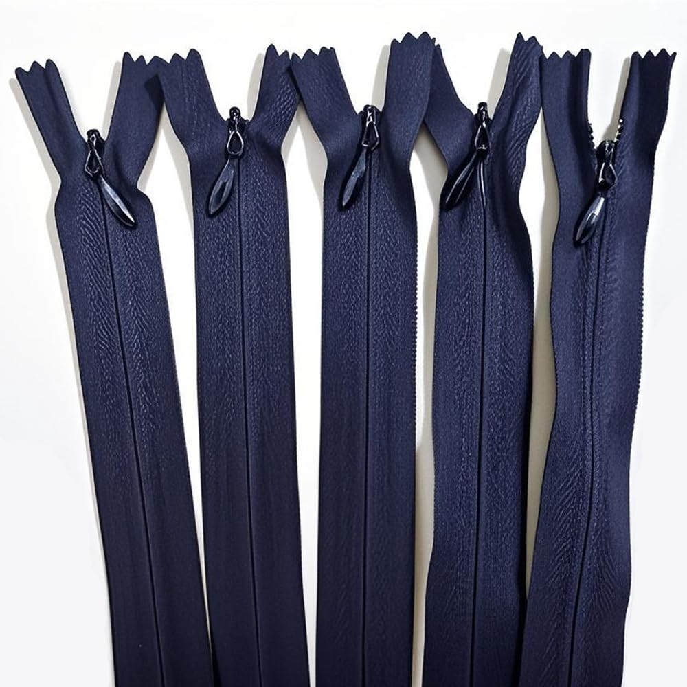 5pcs #3 12 Inch 30cm Nylon Coil Closed-end Invisible Zippers for Sewing Tailor Sewing Crafts Wallet Pocket Shoes Clothes (Black)