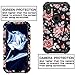 OBBCase iPhone X Case, [Heavy Duty] Three Layer Hybrid Sturdy Armor High Impact Resistant Protective Cover Case For iPhone X 2017 Release,Rose Flower/Black