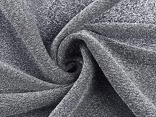 poriff Men\'s Shiny Sequins Polo Shirt 70s Disco Nightclub Party Short Sleeve T Shirts Silver L