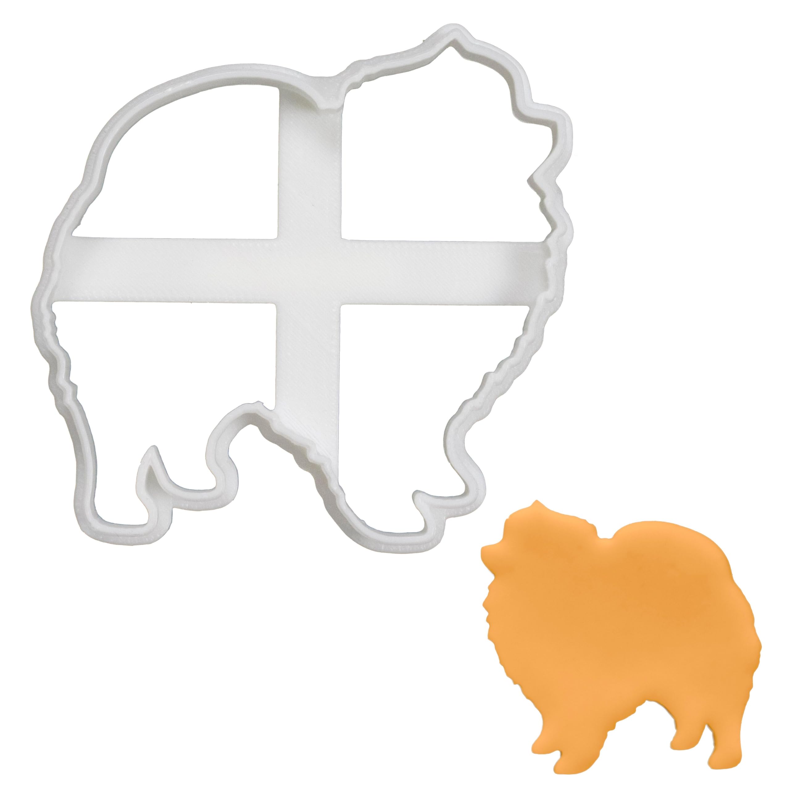 BAKERLOGY Pomeranian Silhouette Cookie Cutter - Detailed Biscuit Cutter Design for Baking and Crafts, Ideal on Fondant, Dough, Clay