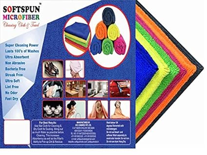 SOFTSPUN Microfiber Towel-Multicolour (Pack of 3)