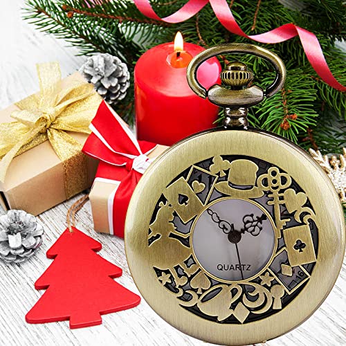 Nostalgia Movie Theme Design Alloy Quartz Pocket Watch with Necklace Chain