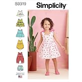 Simplicity SS9319CAA Toddler's Dresses and Jumpsuit Sewing Pattern, Sizes 1/2-4