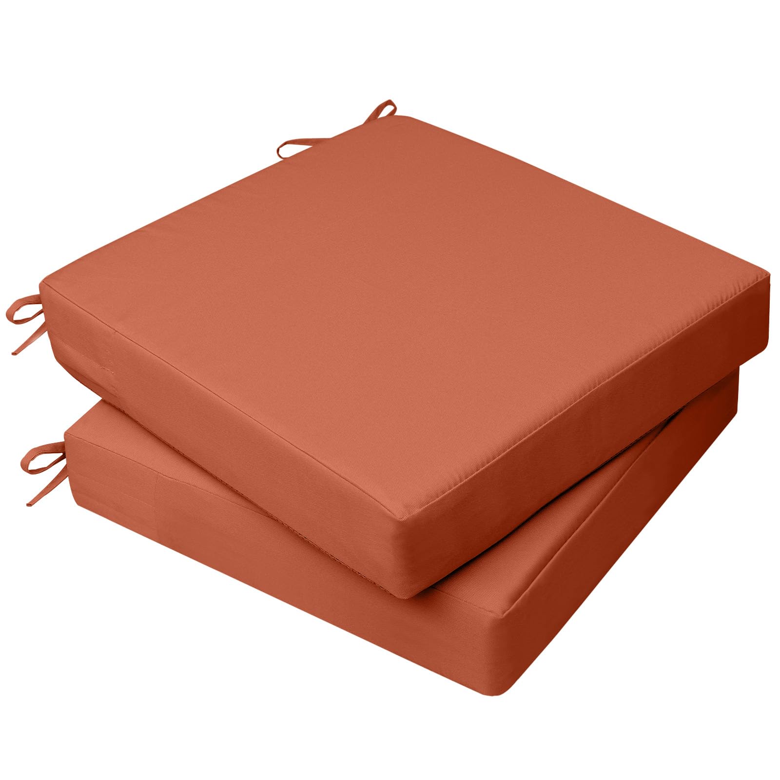 AAAAAcessories Outdoor Seat Cushions for Chairs, Waterproof, Fade-Resistant, 20" x 18" x 3", Patio Furniture Replacement Cushions, Set of 2, Rust Image