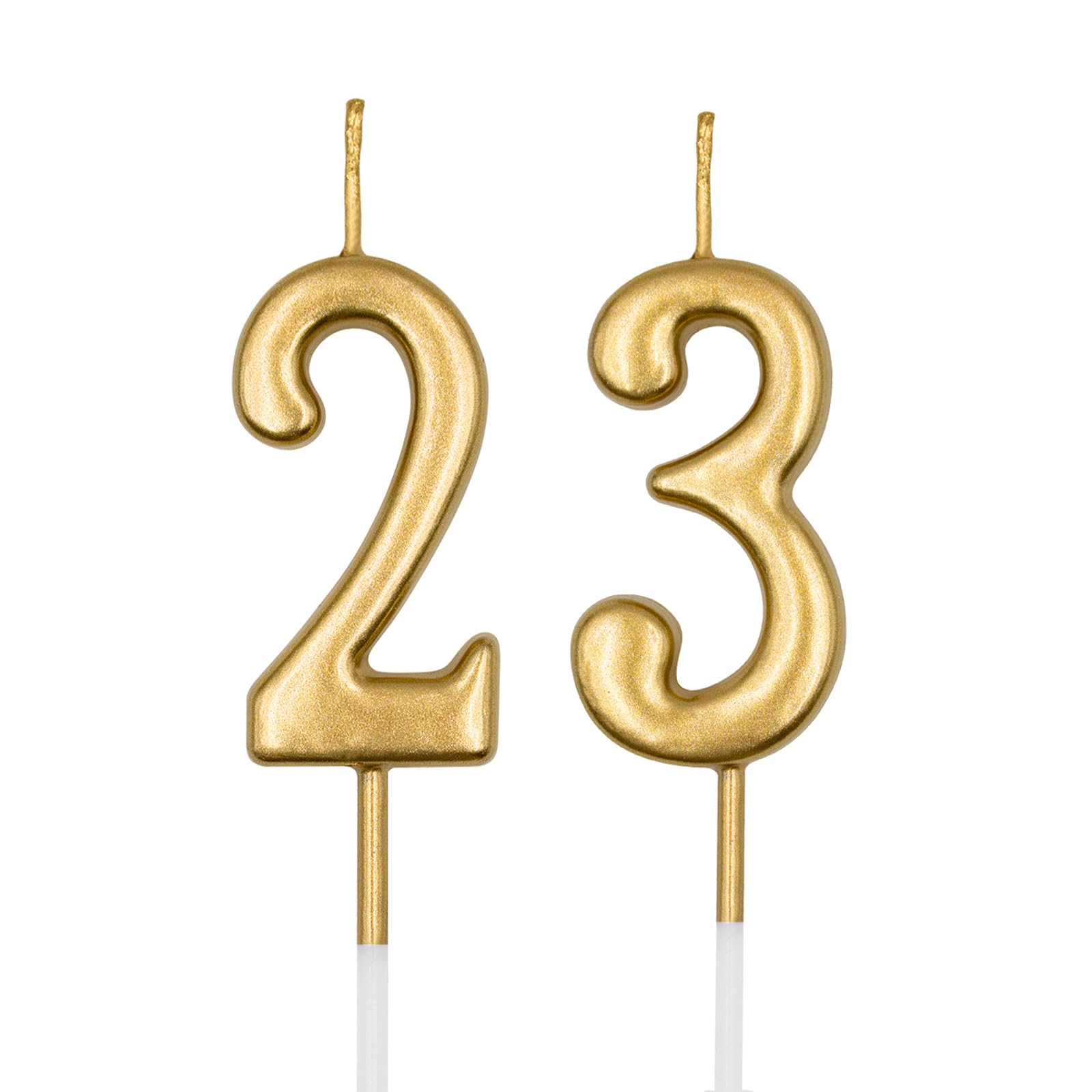 Photo 1 of 23rd & 32nd Birthday Candles, Champagne Gold Number 23 32 Candle for Cake, Happy Birthday Cake Topper Decoration for Birthday Anniversary Celebration Party Supplies
