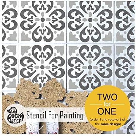 Tangier Spanish Tile Stencils for Painting Walls and Floors | Custom Sizes Available - 6 inches