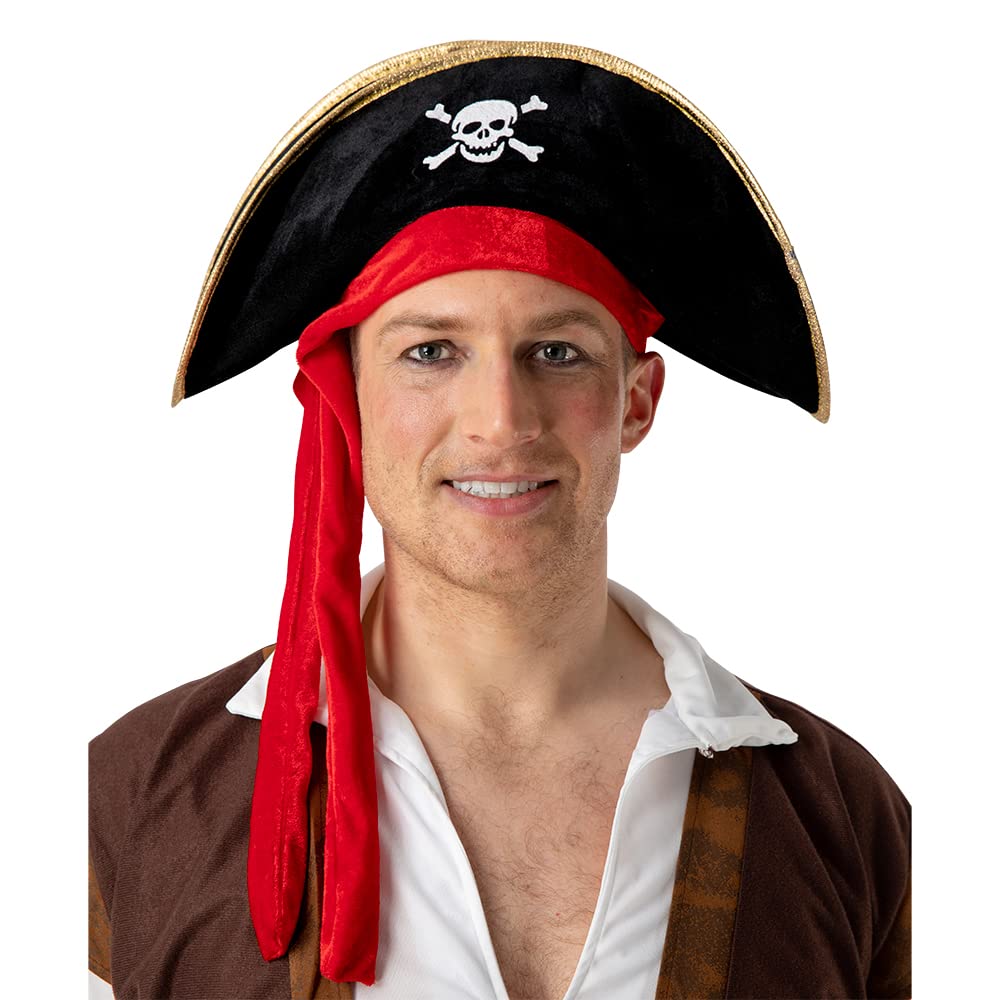 Wicked Costumes Pirate Hat Black Outfit Accessory for Caribbean Fancy Dress