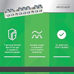 Square D - PK7GTACP 7 Terminal Ground Bar Kit