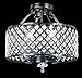 New Galaxy 4-Light Antique Black Round Metal Shade Crystal Chandelier Semi-Flush Mount Ceiling Fixture