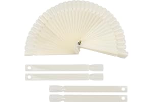 BTYMS 200 Pieces Nail Swatch Sticks Natural Nail Art Practice Tips Fan Shaped Polish Color Display Sticks Square Nail Swatches with Screw