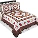 Collections Etc Fall Leaves Patchwork Quilt, Reversible, Holiday Bedroom Décor, Red Multi, King