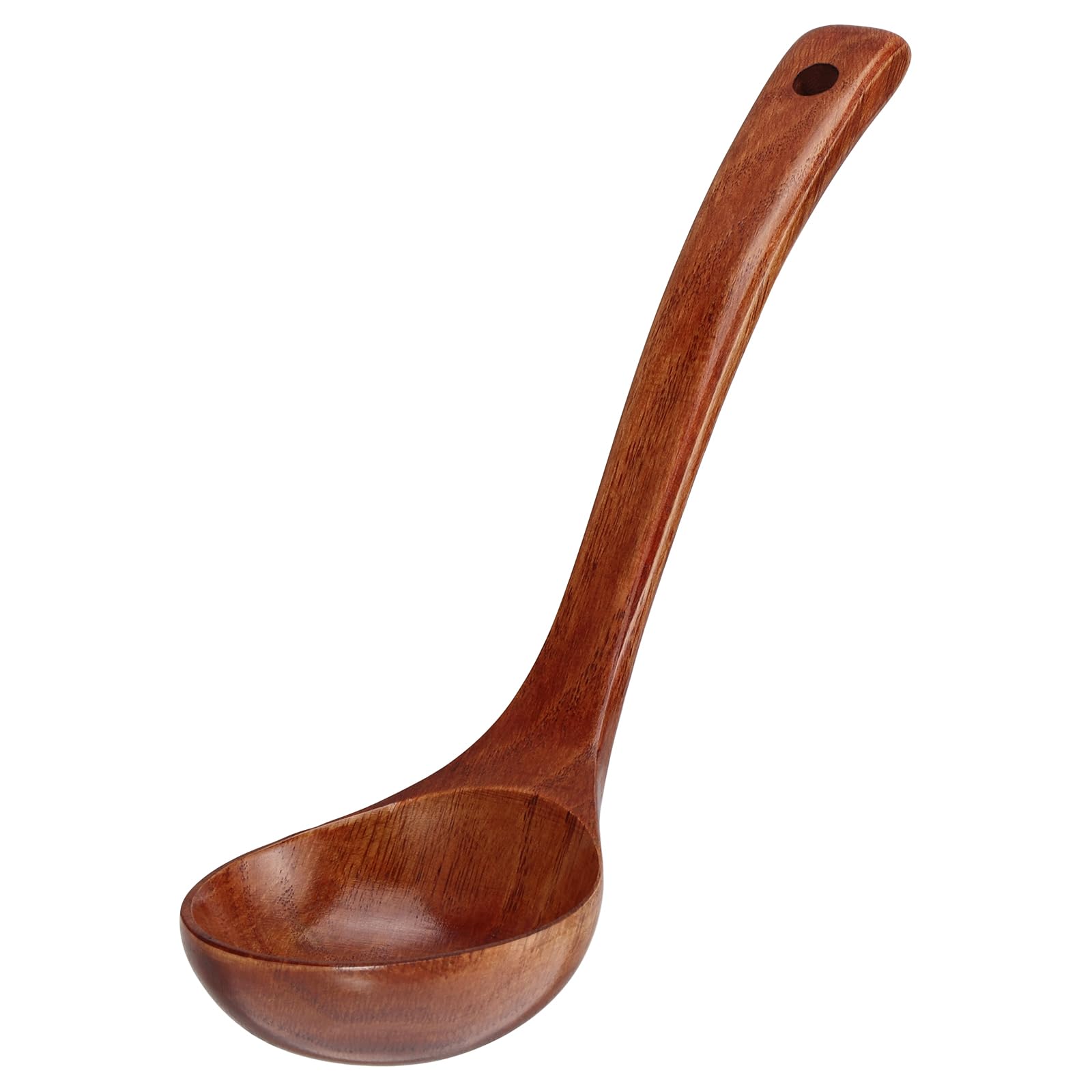 TsunNee Wooden Soup Ladle, Natural Wood Soup Spoon, Porridge Spoon, 9.45inch Length