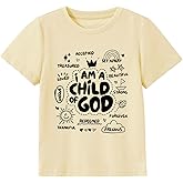 IAM A Child of God Christian Shirts for Kids Toddler Jesus Religious Tee Tops Bible Verse Clothes 2-7 Years