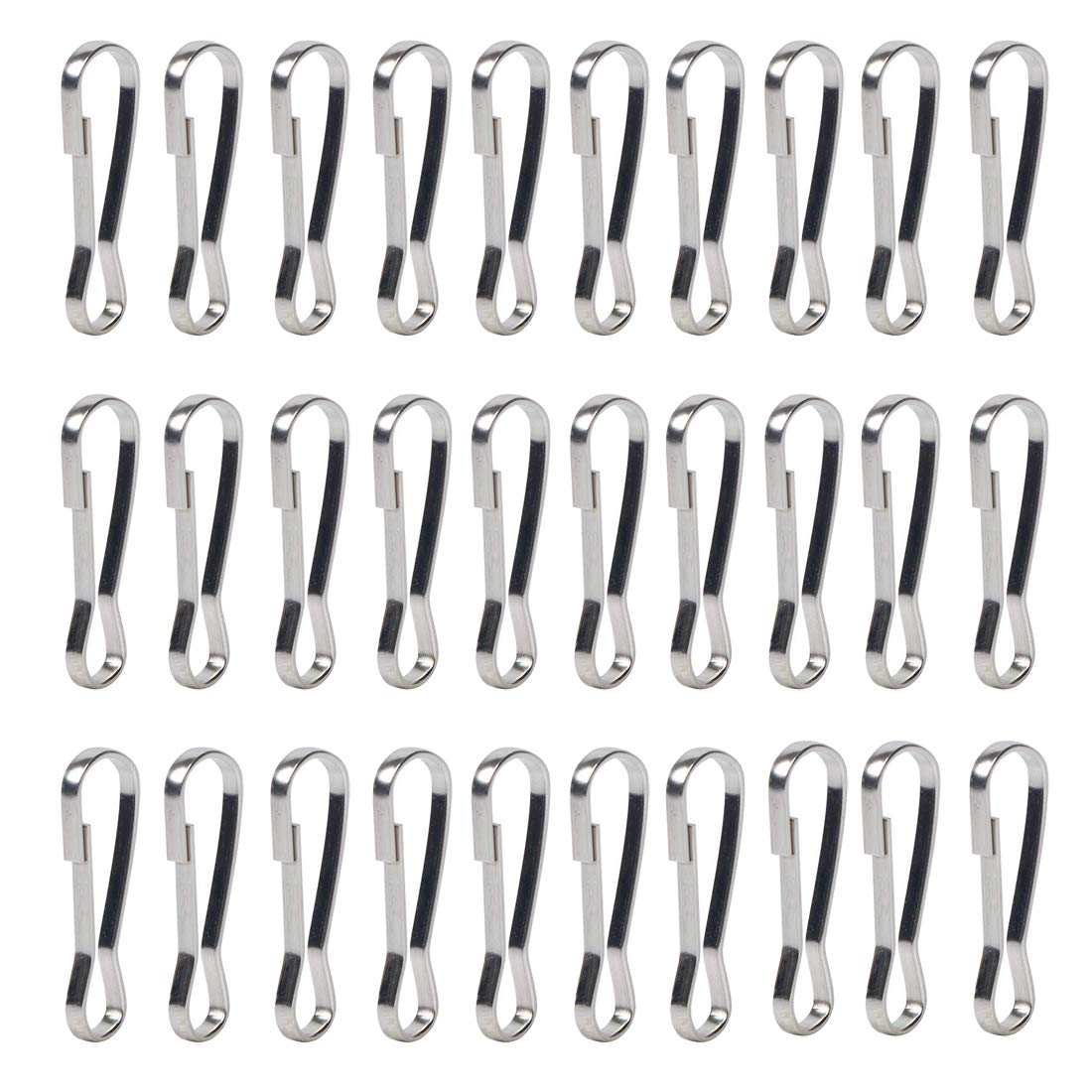 HUPOO Metal Lanyard Hooks Snap, 100 Pieces stainless Spring Clips Hooks for Grommeted Flag, Key Chain, Socks, Clothesline, 28 mm