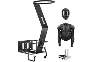 ONAGAD Wall Mount Motorcycle Helmet Rack with Gloves Tray, Dirt Bike Bicycle Helmet Holder Display Hanger Storage Organizer Stand Hook, Motorcycle Accessories for Enclosed Trailer, Truck,Garage and Warehouse