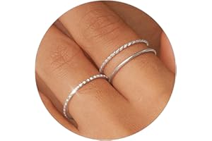 TOSGMY Gold Silver Rings for Women Non Tarnish Stackable Thin Gold Ring 18K Gold Plated Dainty Ring Set Trendy Thumb Pinky Knuckle Ring Wedding Bands Promise Engagement Gold Jewelry Rings Size 6 7 8 9 10 11