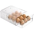 Ettori Egg Holder for Refrigerator Drawer Type Egg Container for Refrigerator BPA Free Fridge Organizer-12 Egg Storage,Stacka