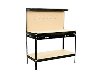 Garage Workbench Pegboard Heavy Duty Reinforced Steel With Storage