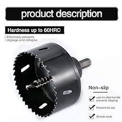 HOHXEN 92mm HSS Hole Saw,High Speed Drill Bit Hole