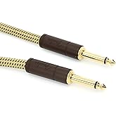 Fender Deluxe Series Instrument Cable, Guitar Cable, Guitar Accessories, Straight/Straight, Tweed, 5ft