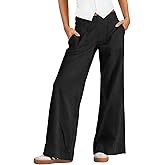 Pungdra Womens Wide Leg Pants for Women Elastic Waist Pull On Baggy Cargo Pants Low Rise Stretchy Trousers