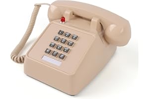 TELPAL Corded Vintage Telephone, Retro Landline Home Phone, Single Line Old School Phone Hearing Impaired Telephones for Seniors, Old Fashion Phones for Home & Hotel, Wired Telefono Antiguo Extra Loud Ringer