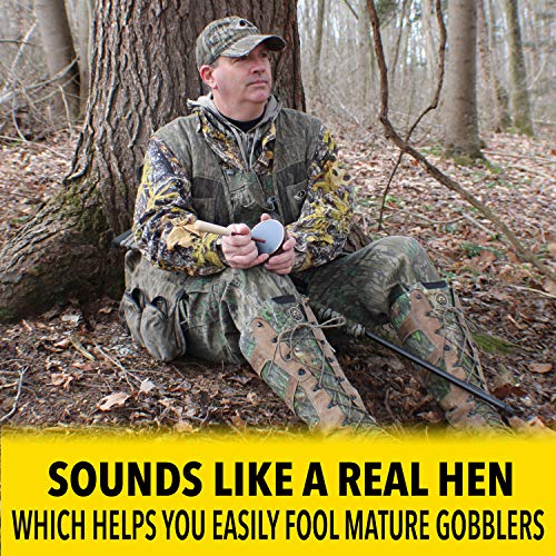 ESH Walnut Slate Pot Call with Purple Heart Striker for Turkey Hunting Wooden Pan Friction