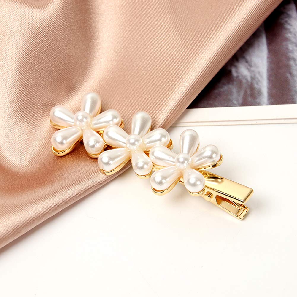 BigOtters Pearls Hair Clips, 9pcs Hairpins Headwear Barrette Hair Ties for Birthday Valentines Day Gifts Bling Styling Tools Accessories for Women Girls