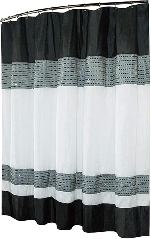 Amazon Com Kashi Home Ibiza Shower Curtain 70x72 Black White