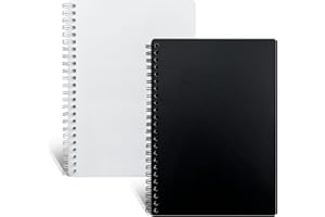 Ruatu 2 Pack Reusable Sticker Book Collecting Album Sticker Storage Organizer Book with 30+30 Sheets Blank Release Paper A5 Stickers Collection Notebook(Black+Clear)