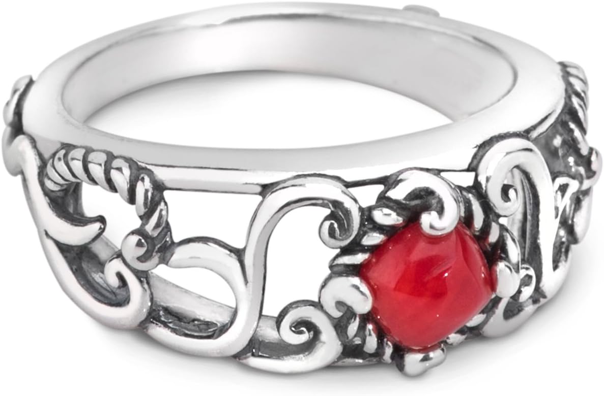 Carolyn Pollack Sterling Silver Choice of Color Gemstone Band Ring Size 5 to 10