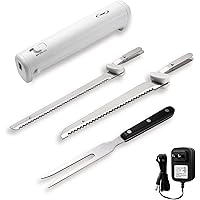 Cushore Professional Cordless Rechargeable Easy-Slice Electric Knife with 4 Reciprocating Serrated Stainless Steel Blades and