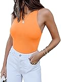 REORIA Womens Sexy Sleeveless High Neck Racer Back