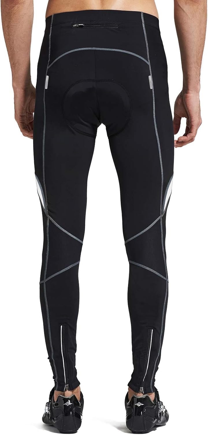Santic Men's Cycling Bike Pants 4D Padded Long Bicycle Compression Tights Breathable Trousers: Clothing