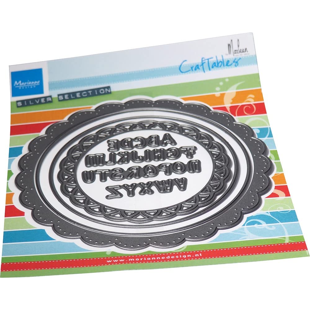 Marianne Design Craftables, Basic Circles by Marleen, for Paper Craft Projects, Silver or White, One Size
