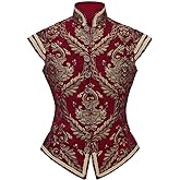 CosplayDiy Mens Tudor Vest Victorian Suit Vest Tudor Jerkin Gothic Steampunk Waistcoat