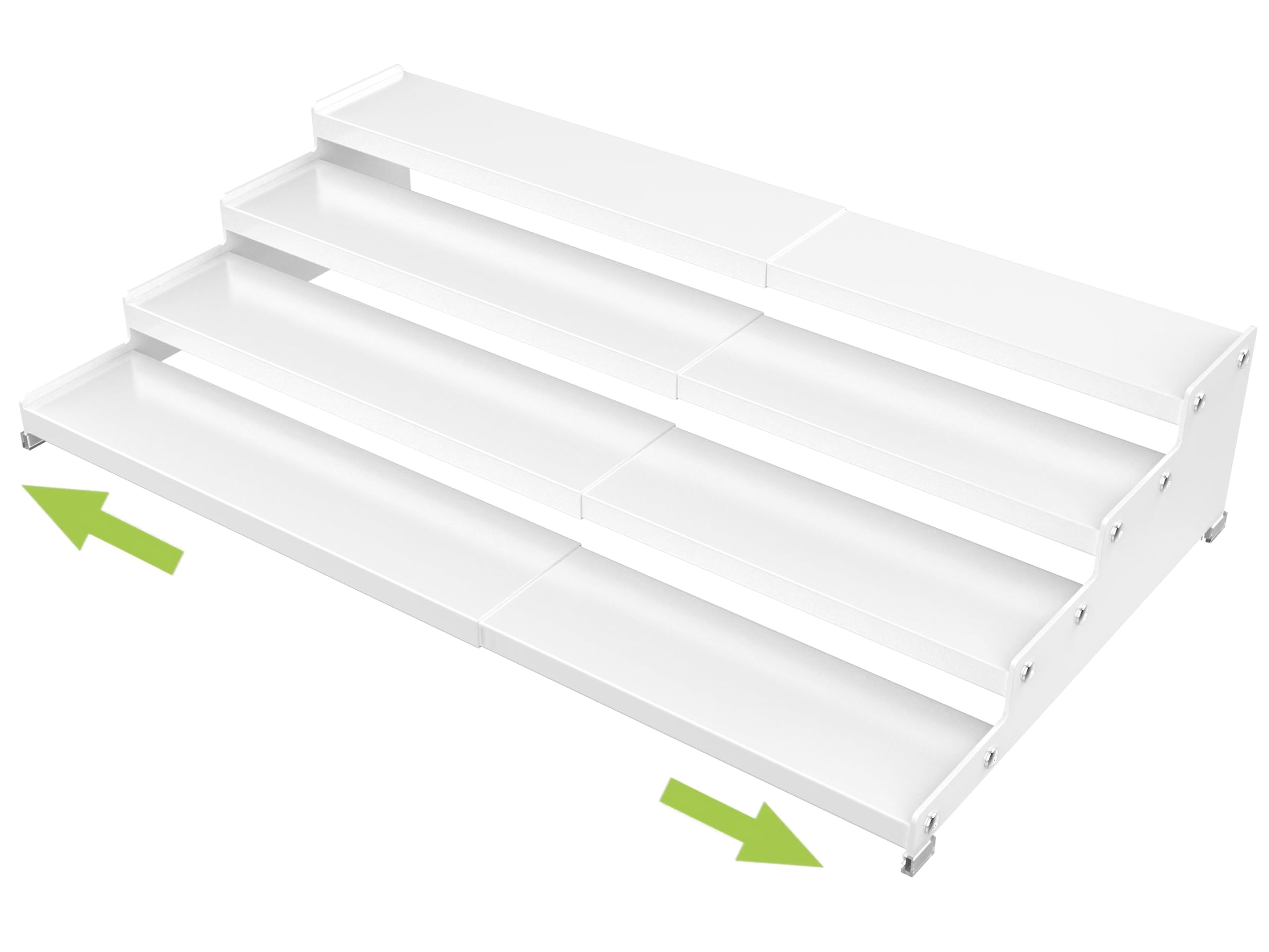 Photo 1 of Jojocross Expandable 4-Tier Step Spice Rack Organizer for Kitchen Cabinet Modern Design and Non Skid Space Saving Storage Shelf for Countertop Cabinets Pantry(1Pack/White)
